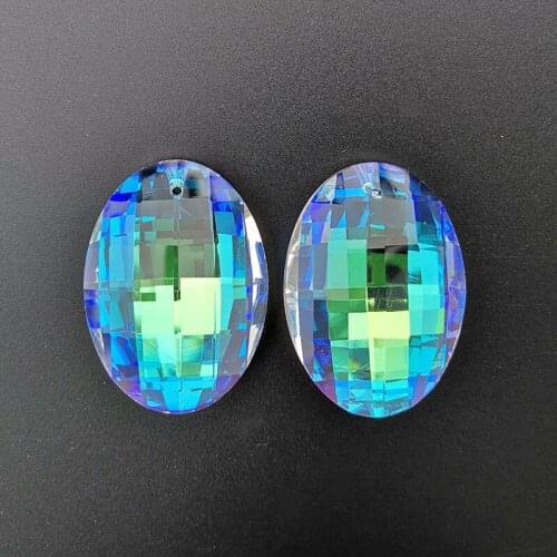 2pcs 50mm Crystal Suncatcher AB Color Chandelier Prism Lamp Parts Glass Hanging Pendant Home Window Garden Decor Ornaments DIY