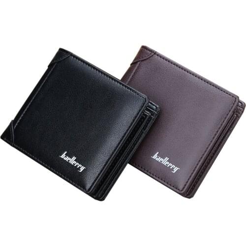 New Mens Leather Wallet Male Short Business Horizontal Vertical ID Package Credit Card Holder Purse Wallets Men Money Bag