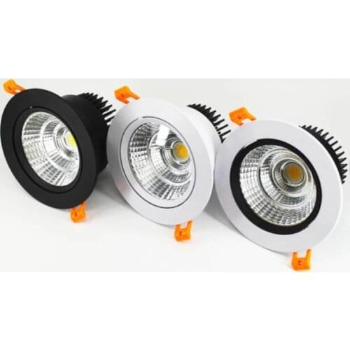 Lighting Round Dimmable Recessed LED Downlights 5W 7W 9W 12W 15W 20W COB Ceiling Spot Lights AC90~260V LED Ceiling Lamps Indoor