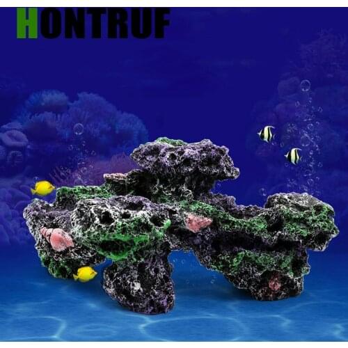 Fish tank landscaping decoration simulation rockery coral reef seabed landscaping decoration fish shrimp crab shelter