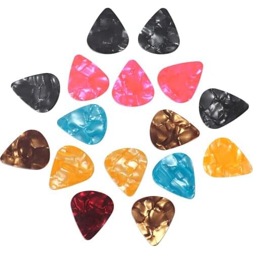 10pcs Guitar Picks Acoustic Electric Plectrums Celluloid Assorted Colors 0.46mm 0.71mm 0.96mm Guitar Accessories Random Color