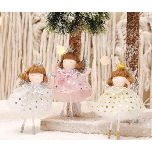 Cute Christmas Angel Doll Christmas Tree Drop Pendant Angel Girl Ornament Noel Decor for Home Natal Navidad Deaktop Decoration