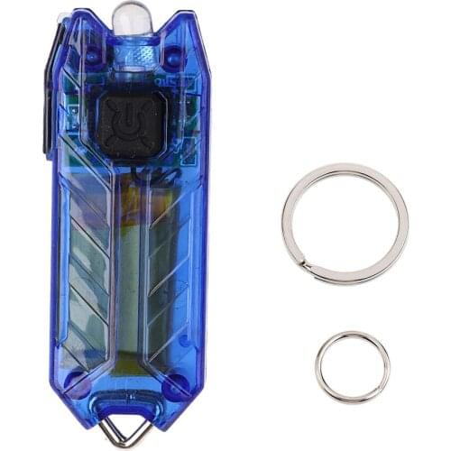 Mini 2 Modes Keychain USB Rechargeable LED Light USB Torch Flashlight Lamp Lightweight 56.5 x 20 x 8mm