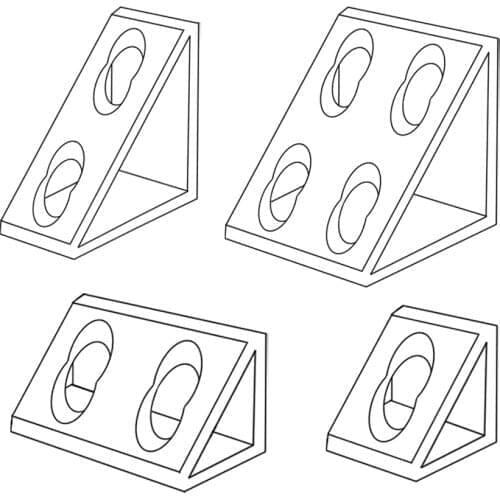 CNC Finish Machining of Aluminum Right Angle Parts with Heavy Angle Code and Solid Angle Pieces 2020 3030 4040 2040 3060 4080