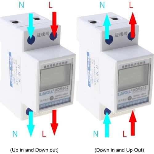 LCD Digital Display Single Phase Power Consumption Meter Energy Meter Watt Wattmeter kWh 230V AC 50Hz Din Rail