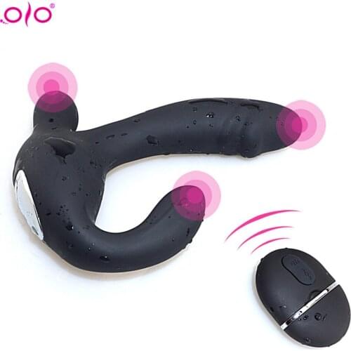 OLO Vibrating Prostate Massager Men Anal Plug Remote Control Anal Vibrator Powerful Motors G Spot Stimulator Sex Toys for Adult