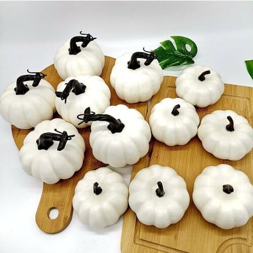 DIY Crafts Simulation White Artificial Pumpkin Maple Leaf Model Accessories Thanksgiving Halloween Decoration