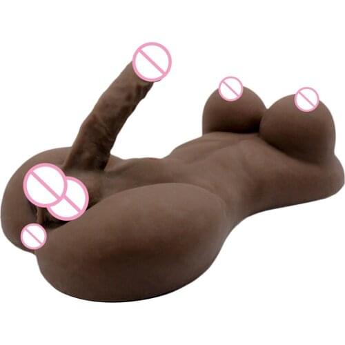 Realistic Full Silicone Ladyboy Sex Doll Huge Breast&Strong Long Penis Anal Toy Doll For Women Men Lesbian Male Adult Bone Dildo