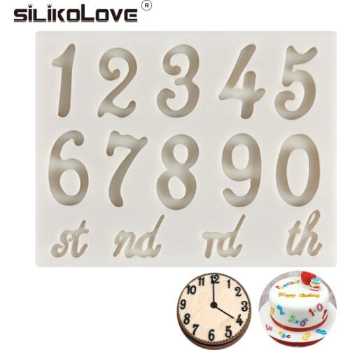SILIKOLOVE Numbers Silicone Mold Fondant Cake Decorating Tools Birthday Cake Decoration Accessories