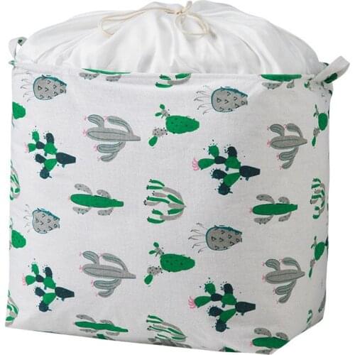 Nordic Printed Quilt Storage Bag Wardrobe Organizer Waterproof Cotton Bags Luggage Basket Quilt Clothes Storage Travel For Linen