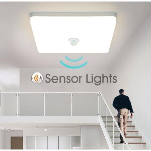 LED Ceiling Lights PIR Motion Sensor Smart Home Lighting AC85-265V 9W 13W 18W 24W 36W Ceiling Lamp For Room Hallways Corridor