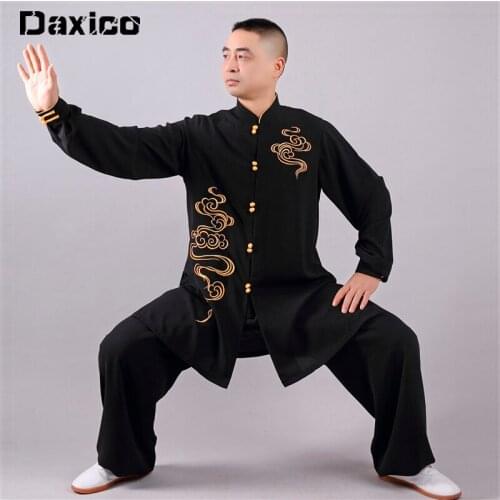 Traditional Chinese Taichi Clothing Long Sleeve Embroidery Wushu Martial Art Morning Exercise Woman Taiji Uniform Perfromance