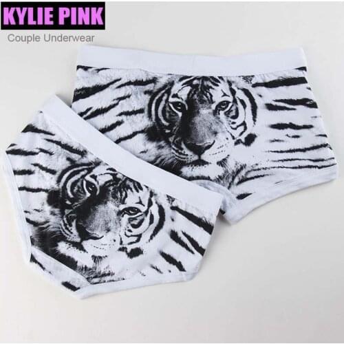 KYLIE PINK Couple Underwear Panties Animal Cotton Boys Girls Fashion Mens Boxers Womens Briefs Valentine Gift New