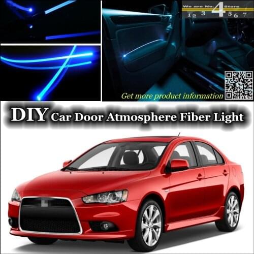 Interior Ambient Light Tuning Atmosphere Fiber Optic Band Lights For Mitsubishi Lancer Evolution LanEvo Door Panel illumination