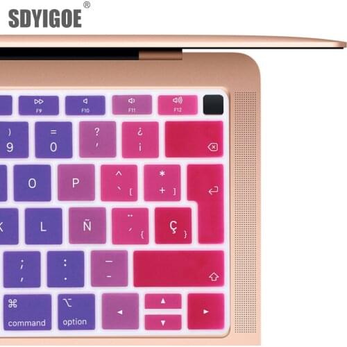 EU-Enter Spanish or Chile Keyboard case Protector for macbook air 13 keyboard cover spanish Model A1932 Silicone protective film