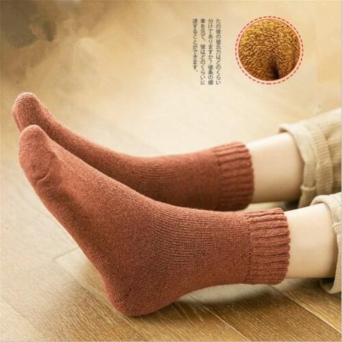 Winter Socks Female Pile Pile Socks Men and Women Neutral Thickening Plus Velvet Plus Size Stockings Solid Color Terry Socks