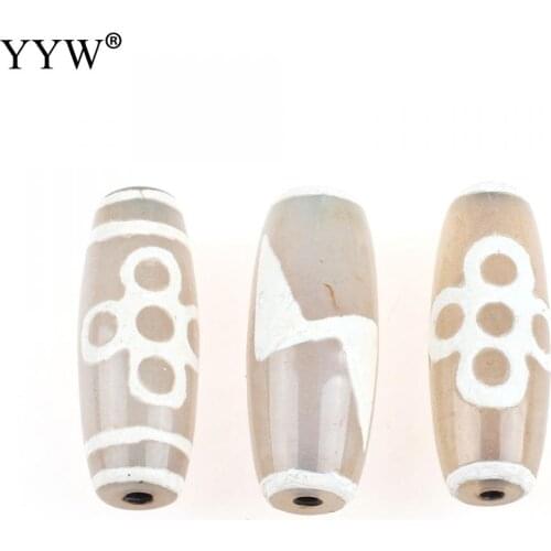 1PC 5 Eyes Natural Tibetan Agates Dzi Beads Lightning Good Quality Healing Buddha Beads For Handmade Jewelry Light Grey