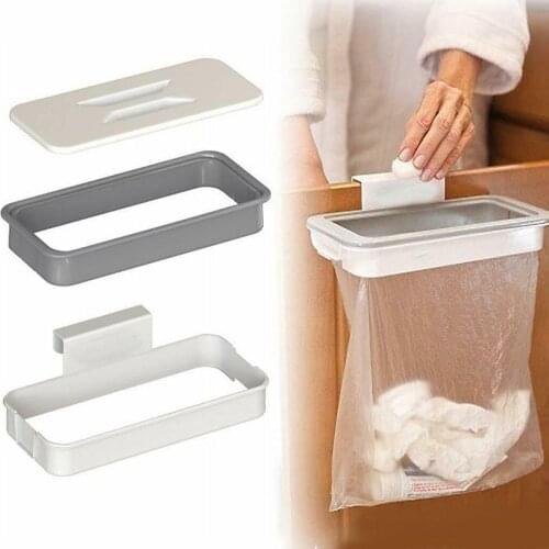 1pcs Cabinet Hanging Trash Can Fashion Trash Bag Rack Storage Tool Rack Kitchen Supplies Storage Trash Rack