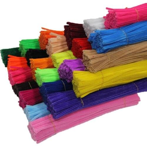 100pcs DIY Handmade Material Plush Tinsel Stems Wired Sticks Kids Educational Childrens Day DIY Toys Crafting Craft Supplies