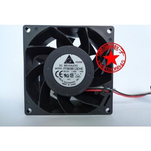 Delta Electronics FFB0812EHE F00 DC 12V 1.35A 80x80x38mm 3-wire Server Cooling Fan