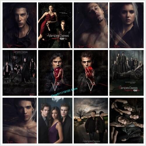 5D Diamond Painting The Vampire Diaries Poster Diamond Embroidery Set Mural Cross Stitch Mosaic Kit Artist Home Decoration