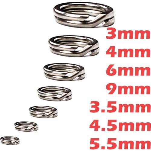 60Pcs Fishing Rings Stainless Steel Split Rings Fishing Tackle Strengthen Solid Ring Lure Connecting Ring Fish Accessories