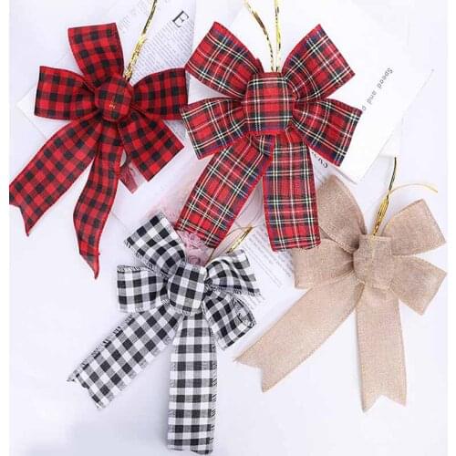 20Pcs/lot Xmas DIY Burlap Bows Gift Basket Bows Ribbon Knots For Gift Wrapping Wedding Car House Decoration