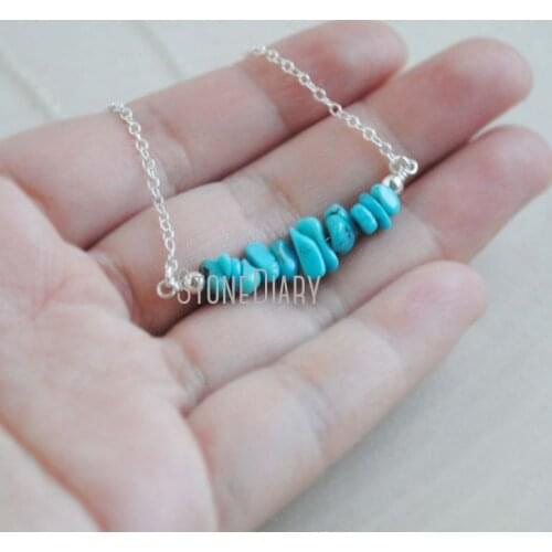 10Pcs Turquoises Chip Bead Necklace Turquoises Chip Jewelry Turquoises Bead Bar Necklace 18-32inch NM15294