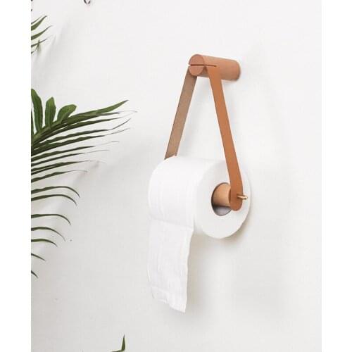 Wooden Paper Roll Holder Toilet Paper Towel Dispenser Wall Mount Towel Shelf Toilet Roll Holder Decor Household Storage Rack