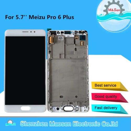 5.7'' Original Supor Amoled M&Sen For Meizu Pro 6 Plus LCD Screen Display+Touch Screen Panel Digitizer Frame For Pro 6 Plus