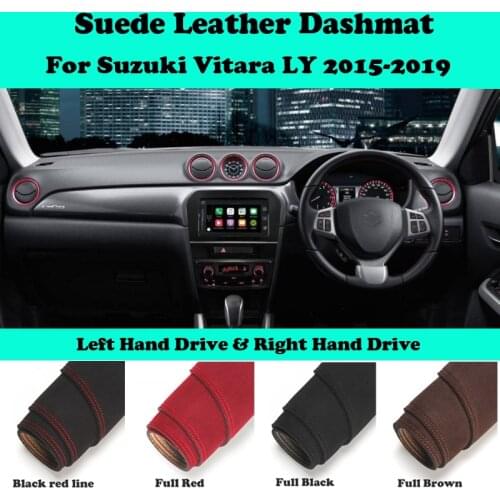 For Suzuki Vitara LY Escudo 2015-2019 Suede Leather Dashmat Dashboard Cover Pad Dash Mat Car-Styling Carpet Accessories LHD RHD