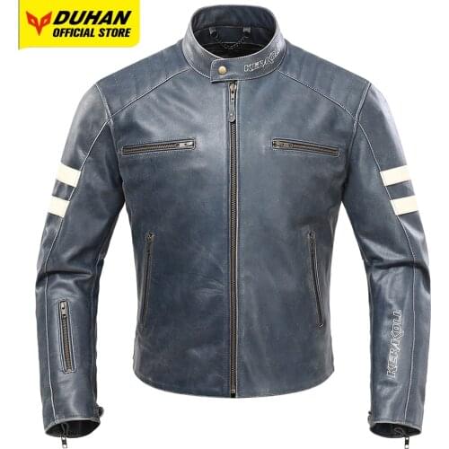 DUHAN Motorcycle Jacket Mens Waterproof Motocross Jacket Moto Cycling Chaqueta Genuine Leather Waterproof Jaqueta Motoqueiro