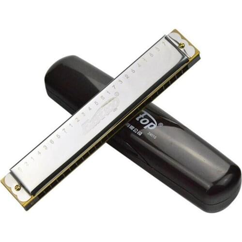 Easttop 24 Hole Tremolo Harmonica C Key Harp Woodwind Musical Instrument Gaita Innovative design scale Mouth organ