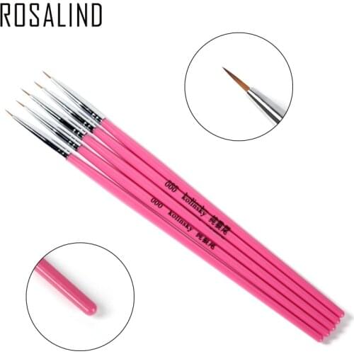 Rosalind 5PCS/sET Nail Brush Acrylic UV Gel Nail Art Paint Drawing Pen Liner Brush For Manicure Tools For Nail Art Beauty
