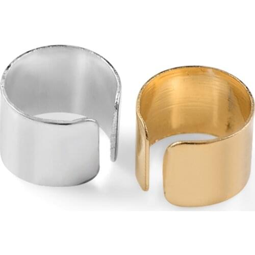 2pcs/lot Unisex Stainless Steel Pierced Ear Cuffs Simple Punk Gold Personality Clip Earrings for Women Men Earrings Ear Clip