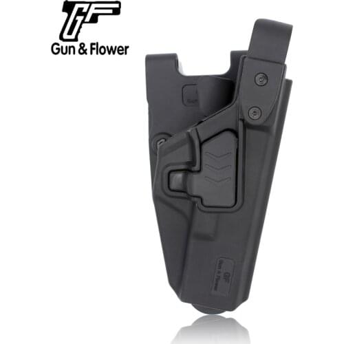 Gun&Flower Glock 17/22/31 Polymer Duty Holster Level Ⅲ Plastic Pouch Holder with Thumb Index Finger Release