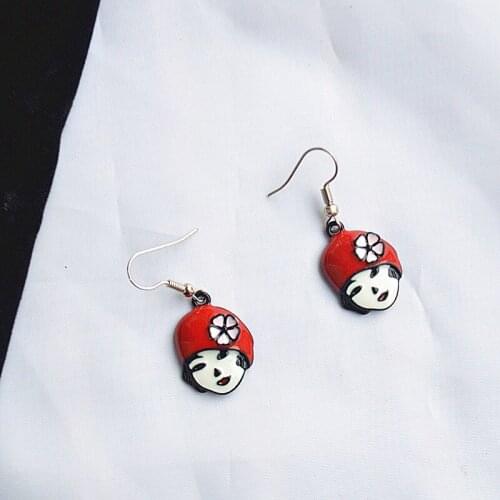 Korean super personality beauty face Earrings short hair girl ear hook shy face color short hair Earrings eardrop girl