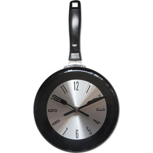Small 8 Inch shi le Pot Clock Metal Flat-bottom Pot Clock Creative Fashion Metal Wall Clock Quartz Clock