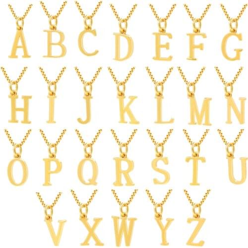 2021 New DIY Necklace Letter 26 English Personality High Love Partner Necklace Clavicle Chain Smooth Gift
