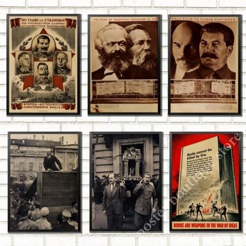 NEW WWII Leninist Political Propaganda Soviet Union USSR CCCP Retro Poster Kraft Paper Wall Decorative Vintage Poster