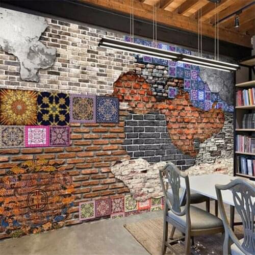 Beibehang Custom Wallpaper 3d Photo Mural Brick Wall Art Nostalgic Retro Background Wall papel de parede wallpaper for walls 3 d