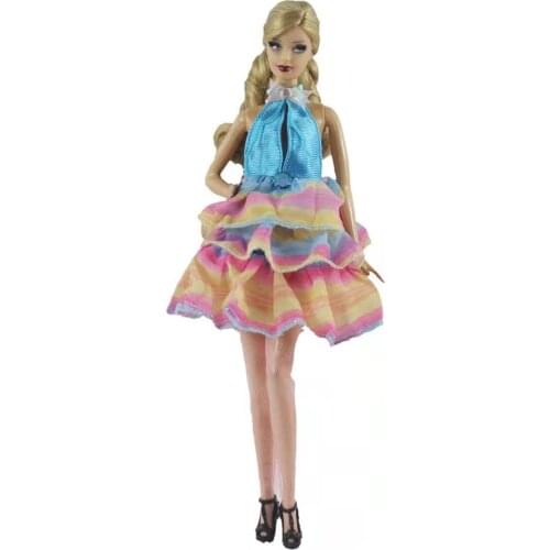 Charming High Neck Backless Doll Dress for Barbie Doll Clothes Outfit Party Gown Socks 11.5" Dolls Accessories DIY Toys For Girl