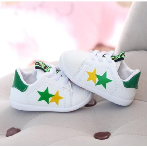 Newborn Print Heart Star Baby Sneaker PU Leather Baby Boys Girls First Walkers Soft Sole Infant Toddler Baby Shoes For 0-18M