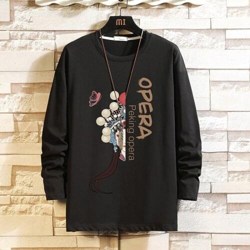 Autumn Spring Black White Tshirt Top Tees 2021 Style Brand Fashion Clothes OverSized M-5XL O NECK Long Sleeve MenS T Shirt