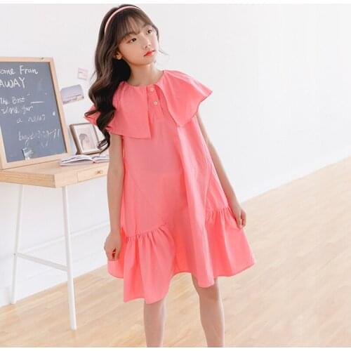 Girls Dress 2020 New Kids Girls Cotton Casual Dresses Big Girls Cute Princess Dress Children Sleeveless Summer Clothing, #8780