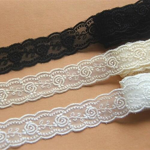 Mesh Embroidery Lace Polyester Embroidered Lace White And Black Scalloped Lace Sewing Garment Accessories 2.5cm