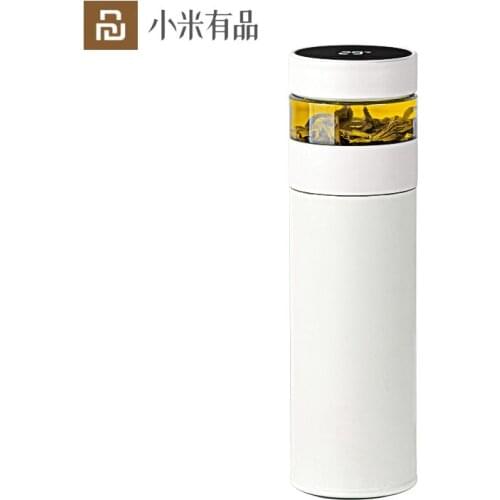 Youpin Quange Tea Cup Men Smart Thermos Cups Anti-Fall / Hot Atainless Steel Flower Tea Water Mug Portable Women Digital Display