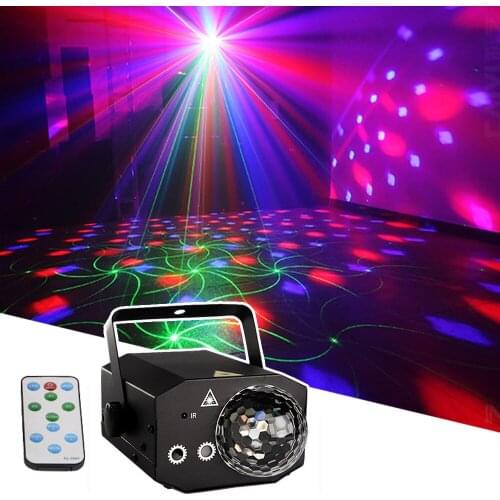 LED Mini Remote Control RGB Pattern Laser Magic Ball Disco Profession Laser Effect Projector For DJ Club Bar Party KTV Christmas