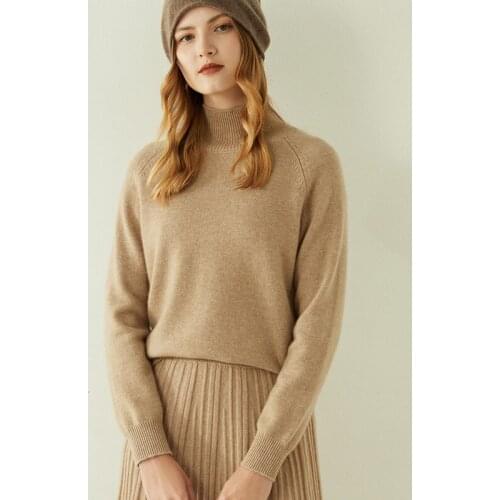 Tailor Sheep Women Sweaters 100% Cashmere Pullovers Winter New Arrival Turtleneck Solid Jumpers Thicken Knitwear Girl Tops