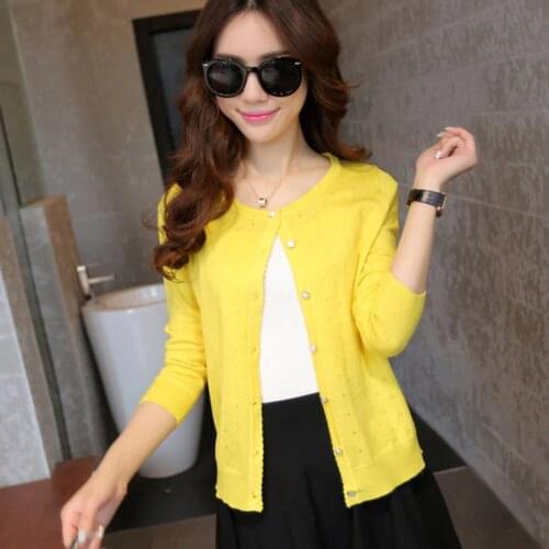 New Sweater Women Cardigan Knitted Sweater Coat Long Sleeve Crochet Female Casual V-Neck Woman Cardigans Tops poncho pull femme